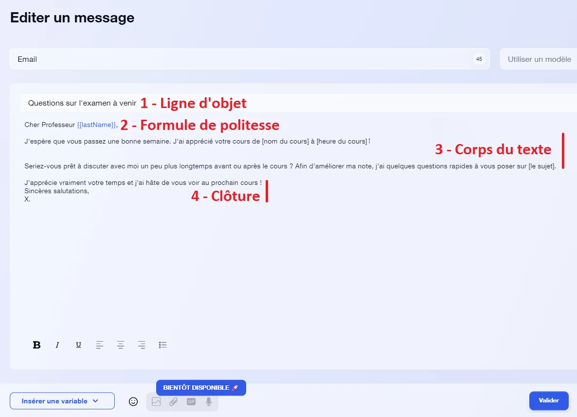 formule de politesse email