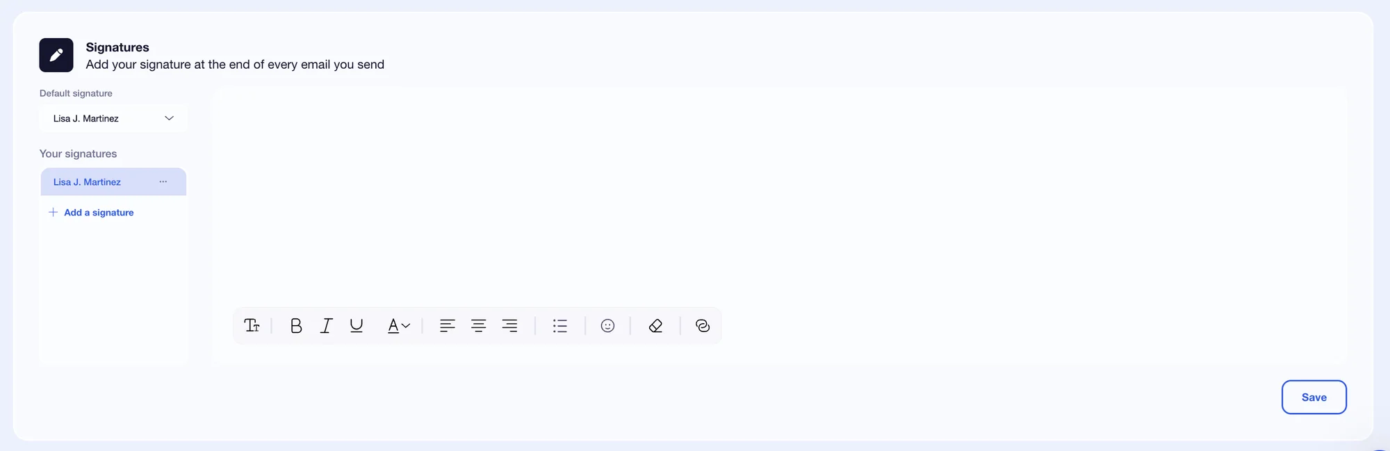 Create an email signature in Waalaxy