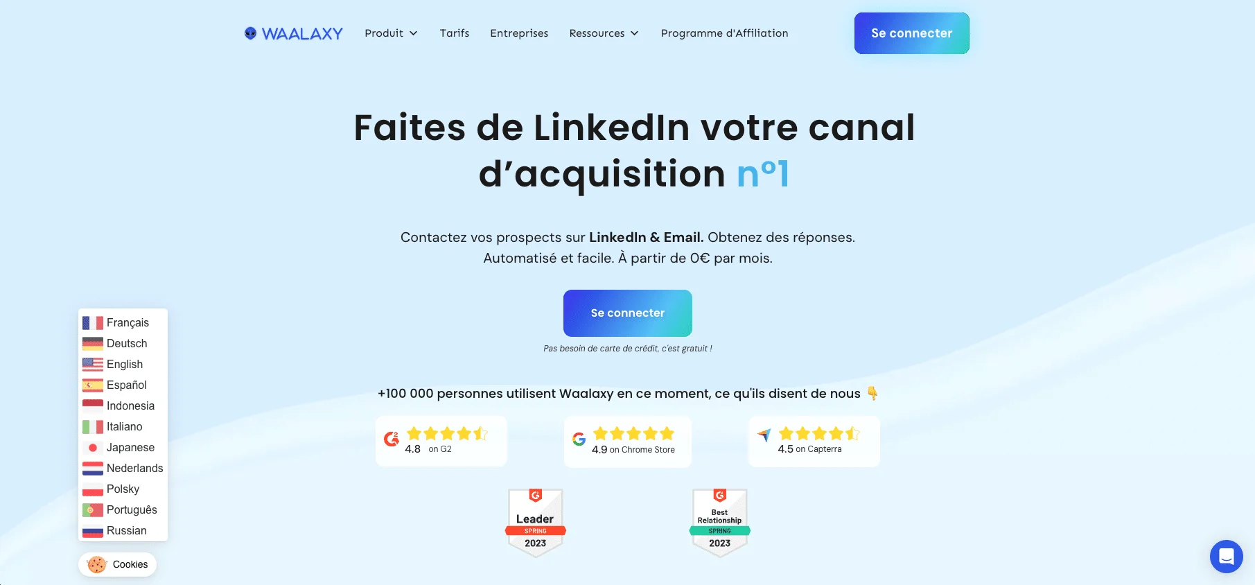 Waalaxy pour enrichir automatiquement vos bases de données.