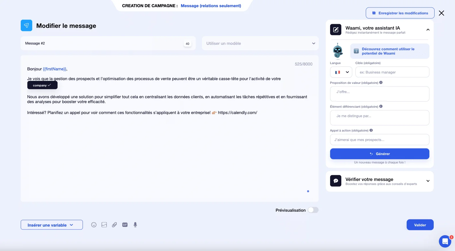 Personnaliser des messages de prospection avec enrichissement de base de données.