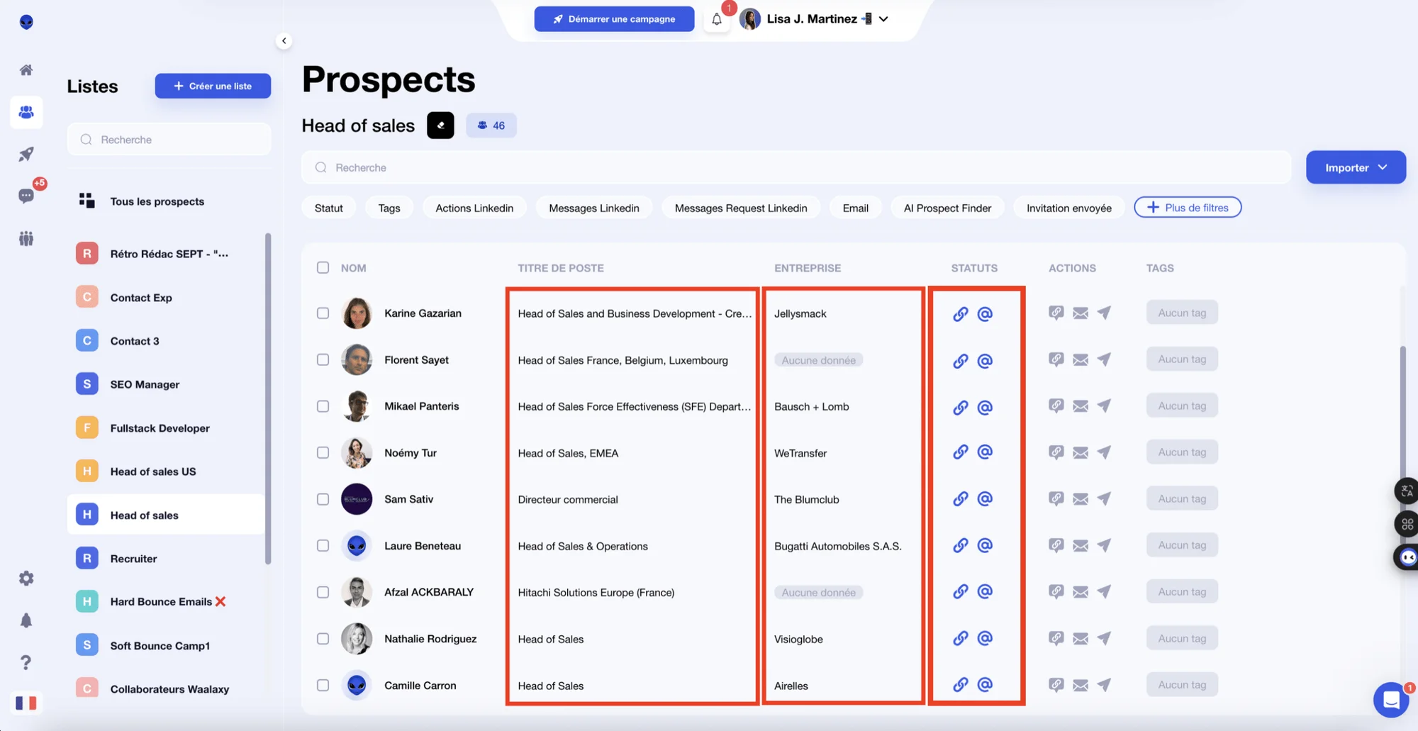 Mettre à jour une base de données CRM, avec enrichissement de base de données.