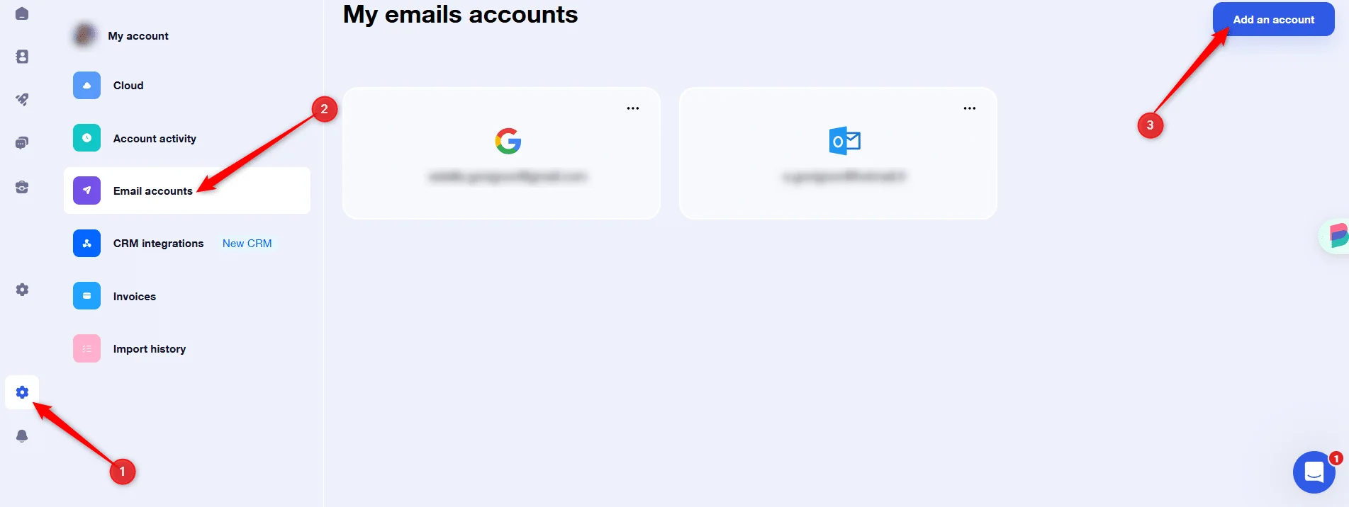 Ajouter un compte email dans Waalaxy