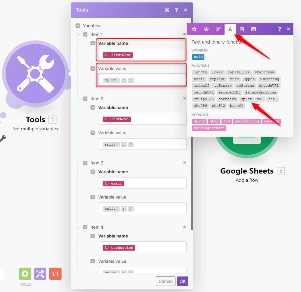 Outils variables fonctions texte binaire