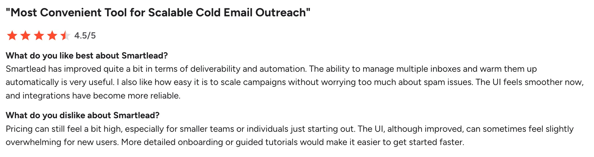 Smartlead.ai user reviews
