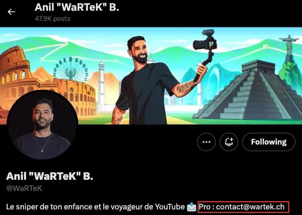 comment trouver une adresse mail sur twitter