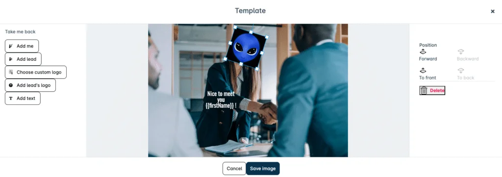 Image de prospection personnalisée avec LeadIn