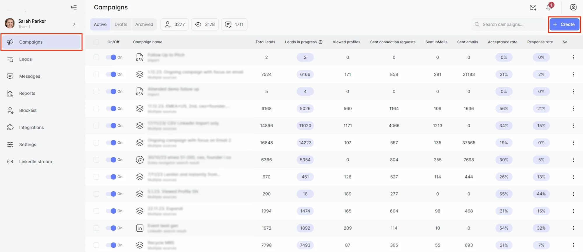 Create a prospecting campaign with LeadIn