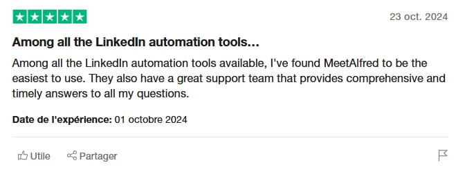 Avis client Meet Alfred automatisation LinkedIn