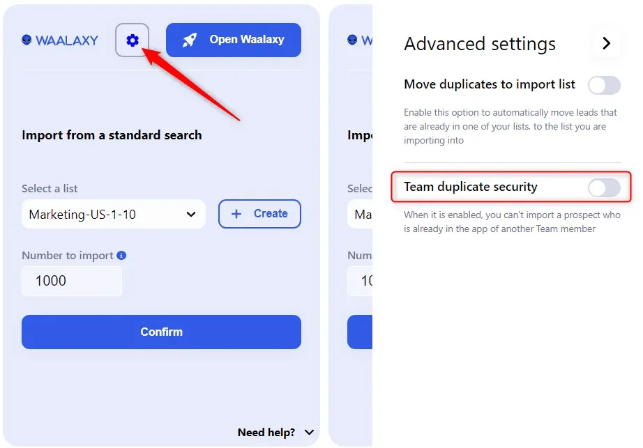 Team Waalaxy Plan: Waalaxy anti-duplication security
