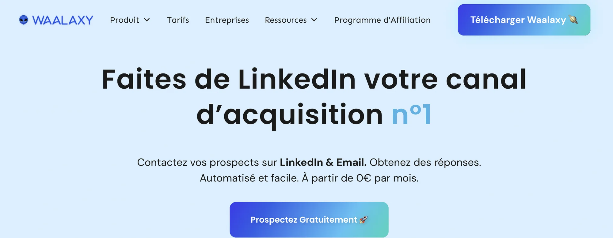Prospection LinkedIn et email automatisée Waalaxy