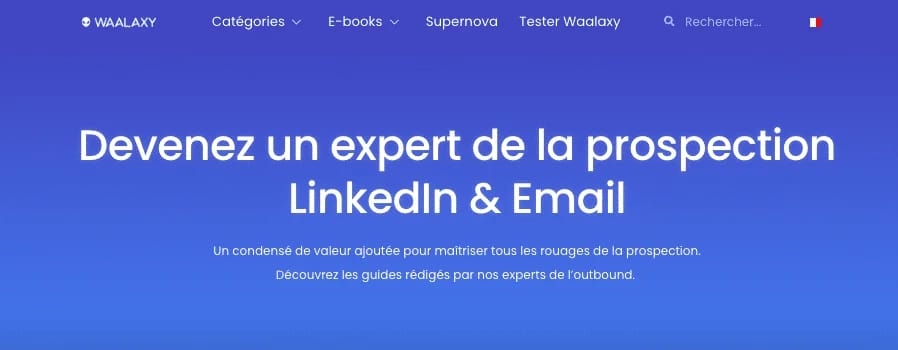 La page d'accueil du blog Waalaxy