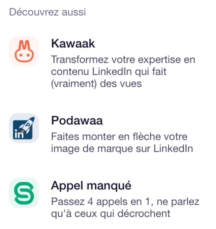 Outils complémentaires Waalaxy