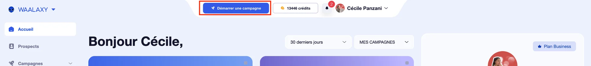 Lancer une campagne Waalaxy