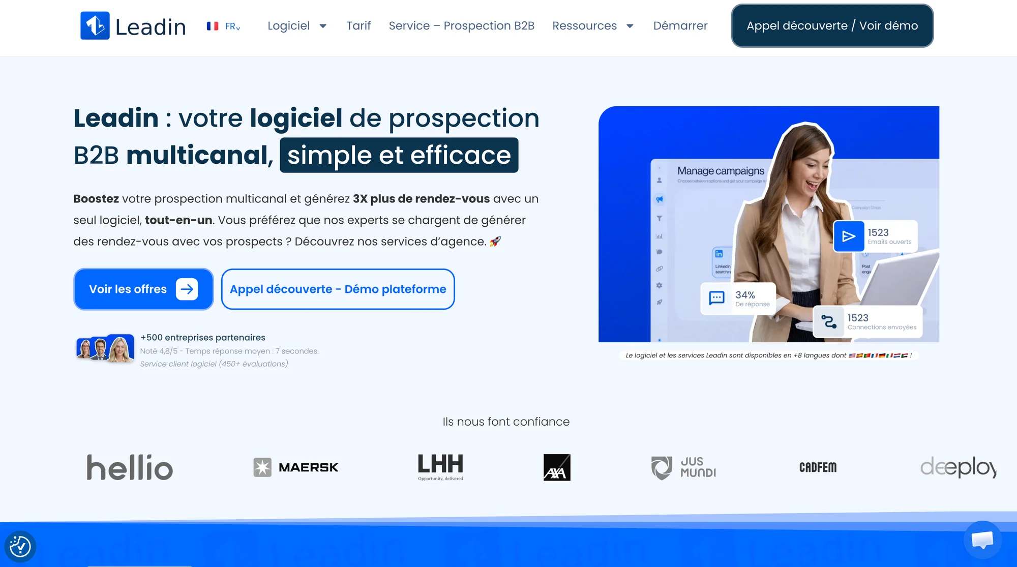landing page site Leadin
