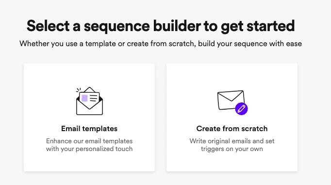 Email templates create from scratch sequence builder