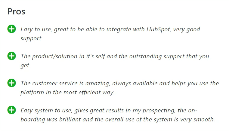 Avis clients positifs Waalaxy