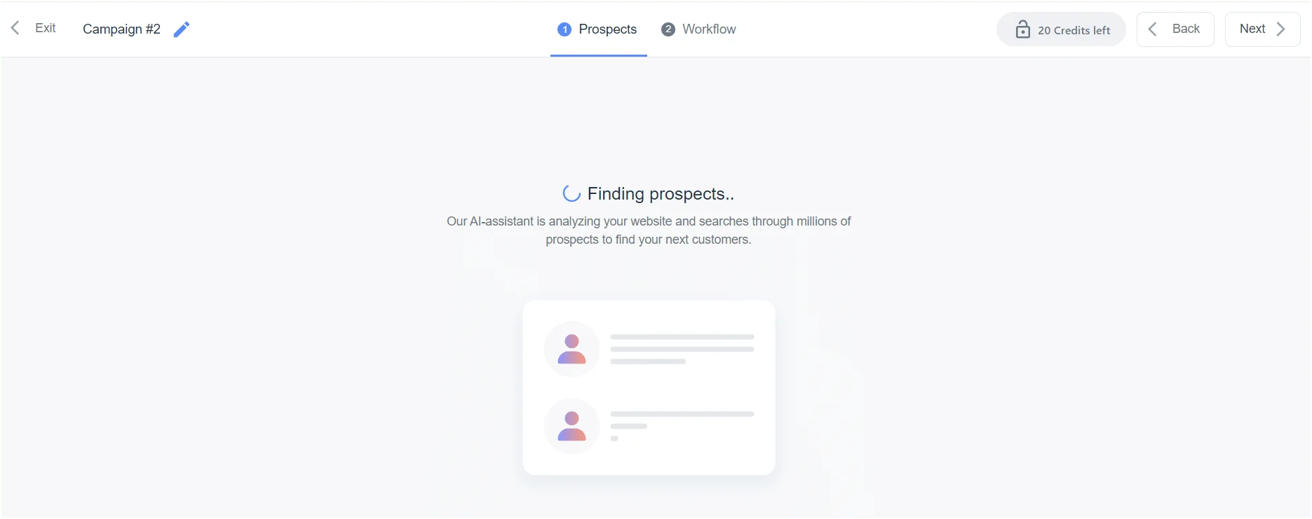 Recherche prospect campagne assistant IA