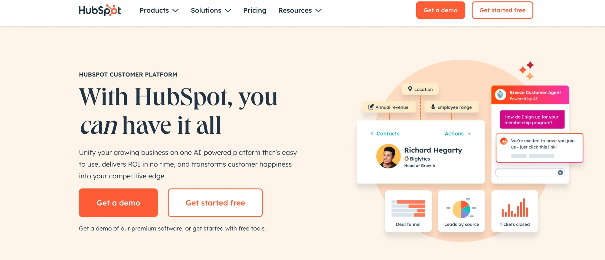 Hubspot landing