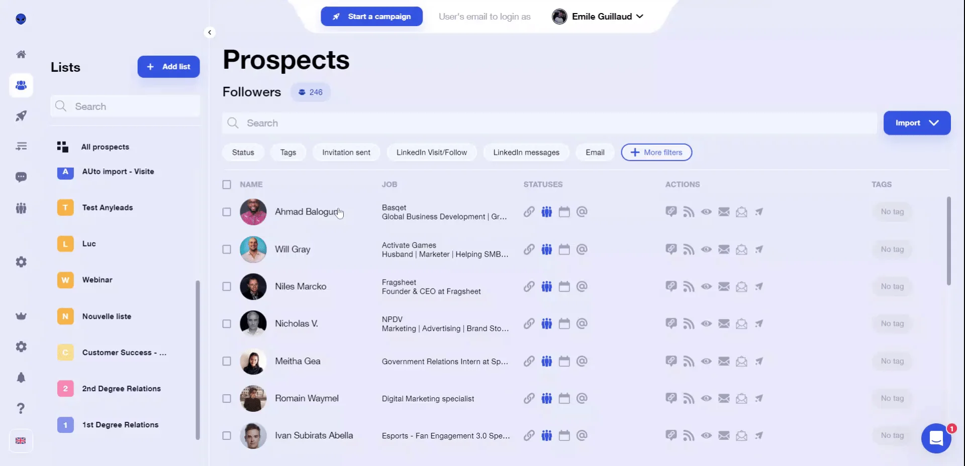 uw lijst met prospects bewerken