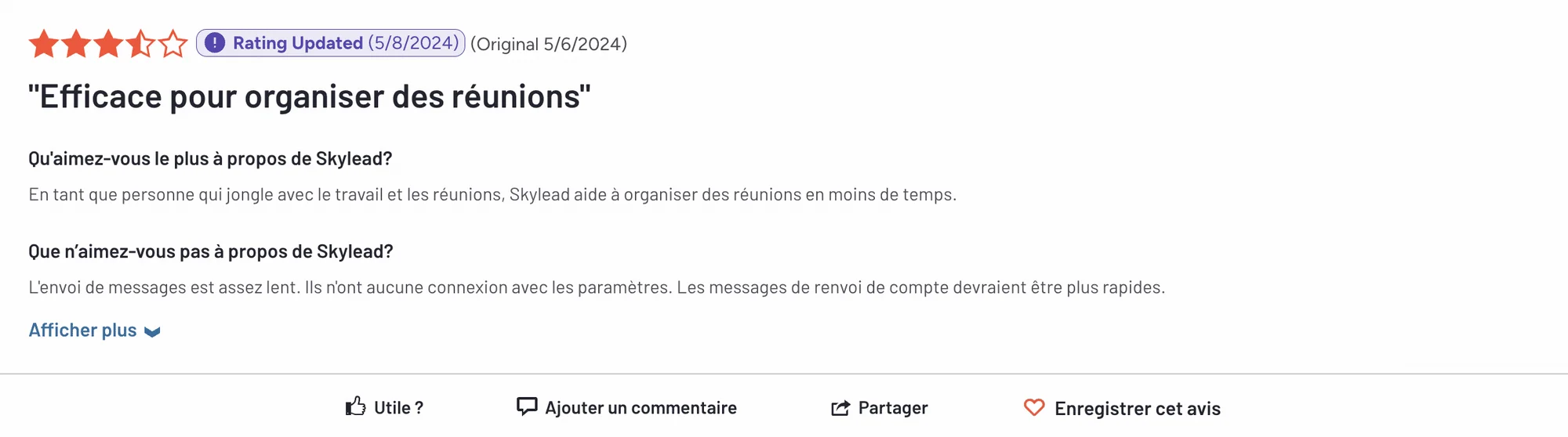 Avis client négatif Skylead