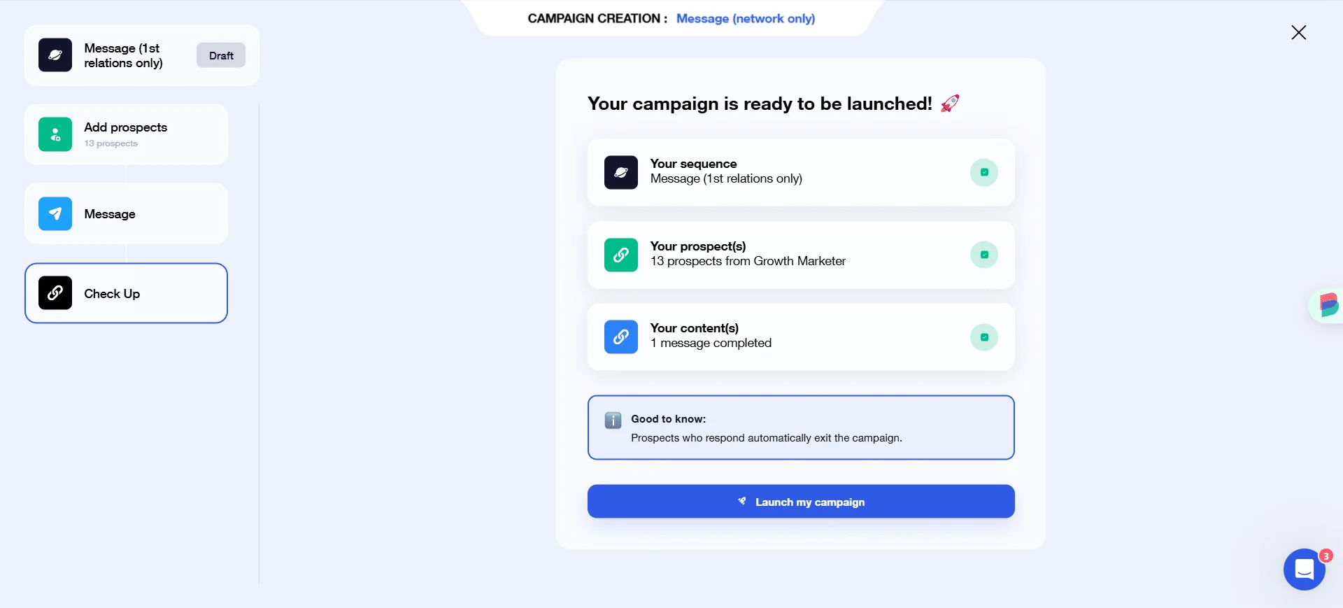 Launch Waalaxy Campaign