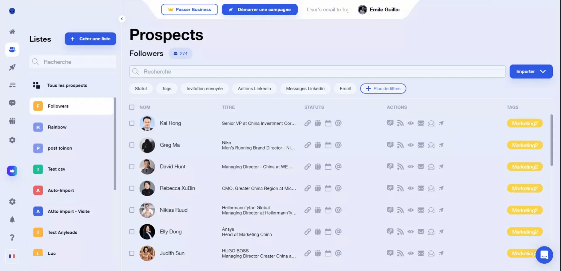 Prospects Waalaxy followers LinkedIn