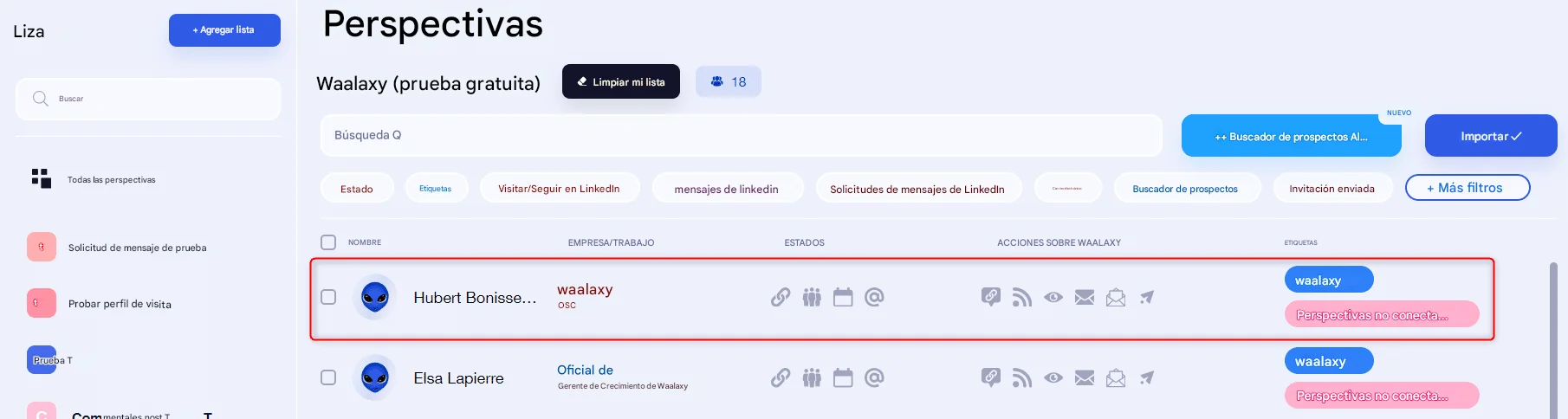 tags en Waalaxy