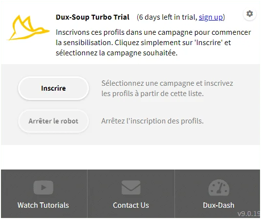 Dux Soup Turbo Trial inscription campagne