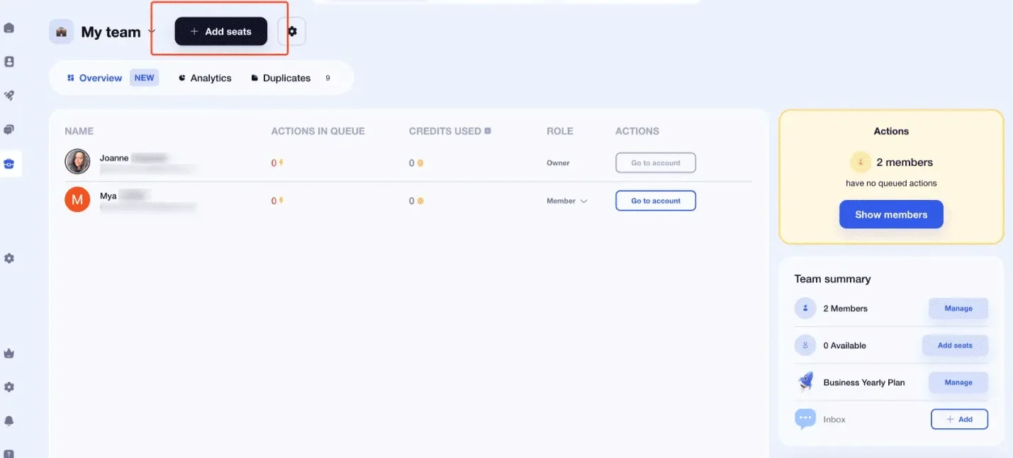 access the Team Waalaxy map
