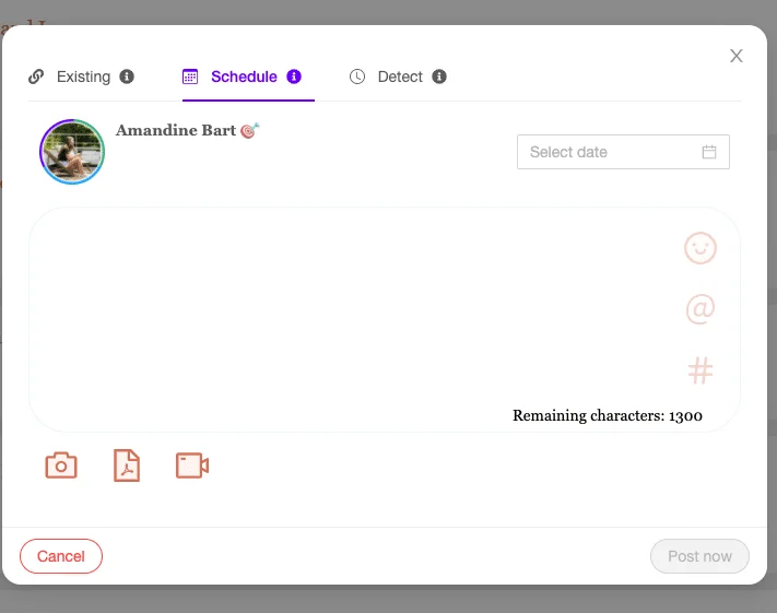 Interface scheduling post LinkedIn Waalaxy