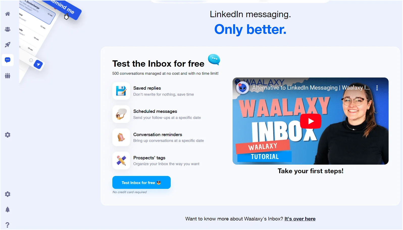 Inbox Waalaxy alternative messagerie LinkedIn