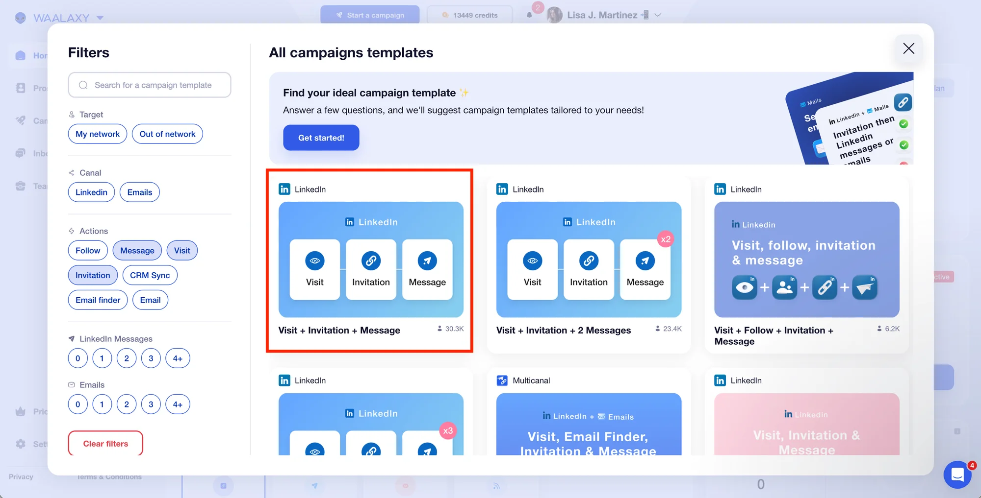 All Waalaxy campaigns template