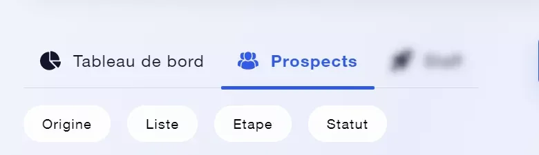 Interface prospects Waalaxy filtres prospection