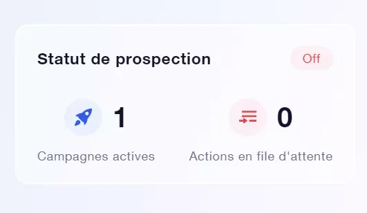 Statut prospection campagnes actives Waalaxy