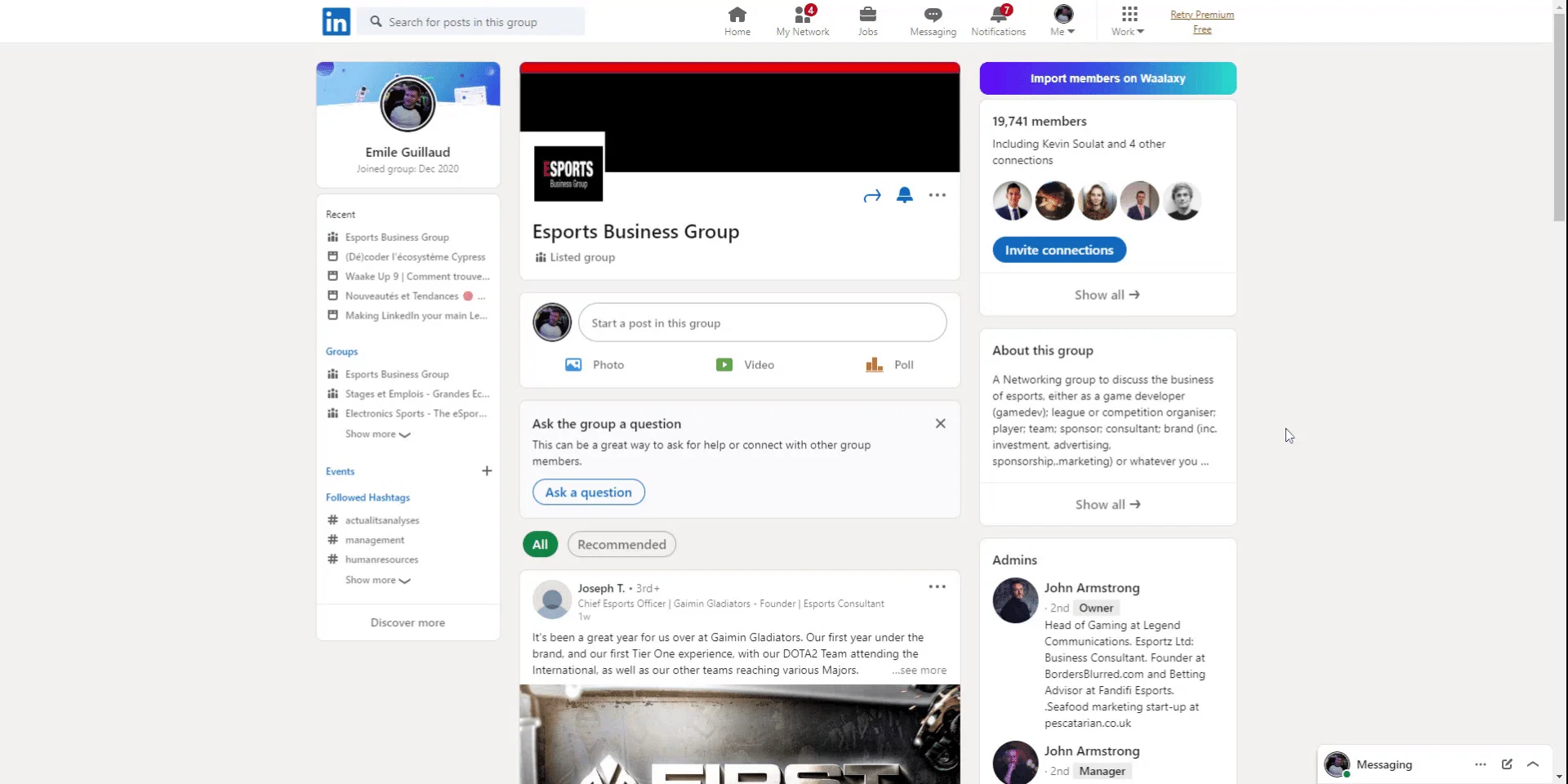 Esports business group LinkedIn networking