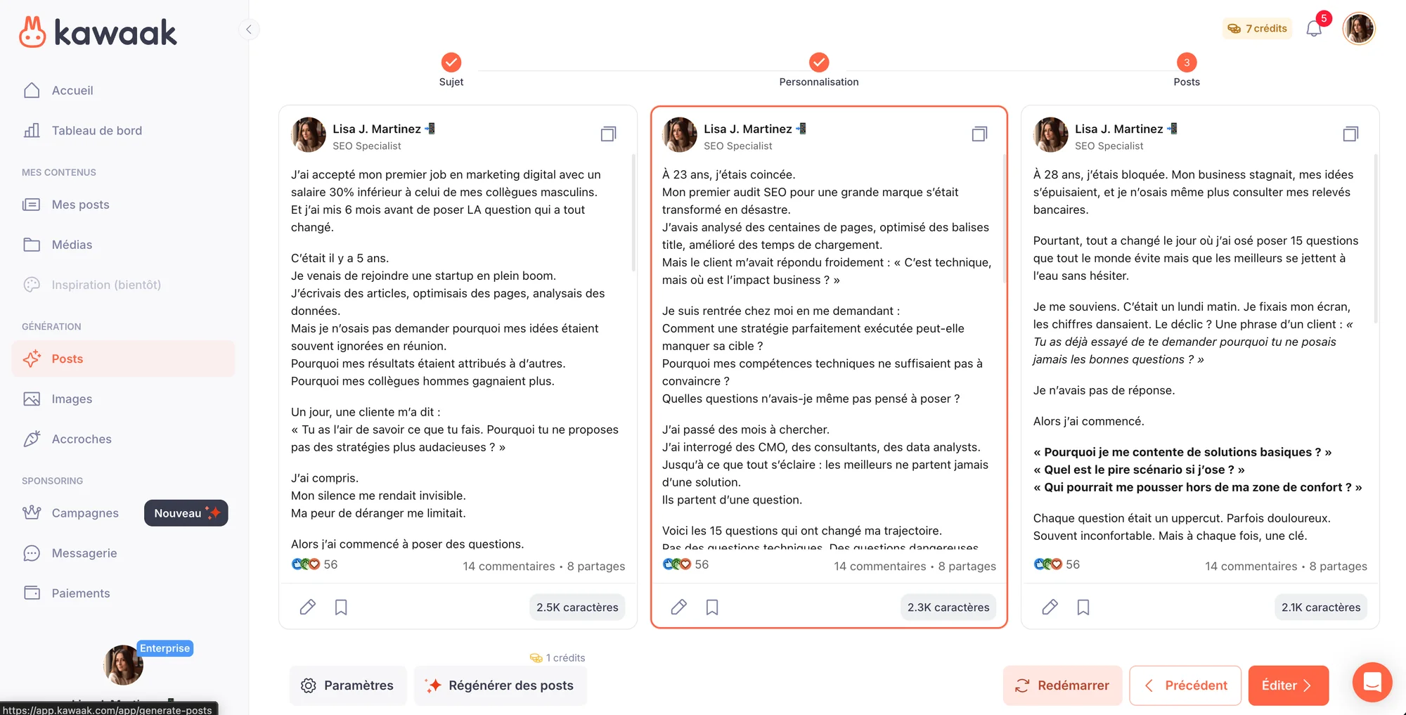 outil gratuit LinkedIn - kawaak