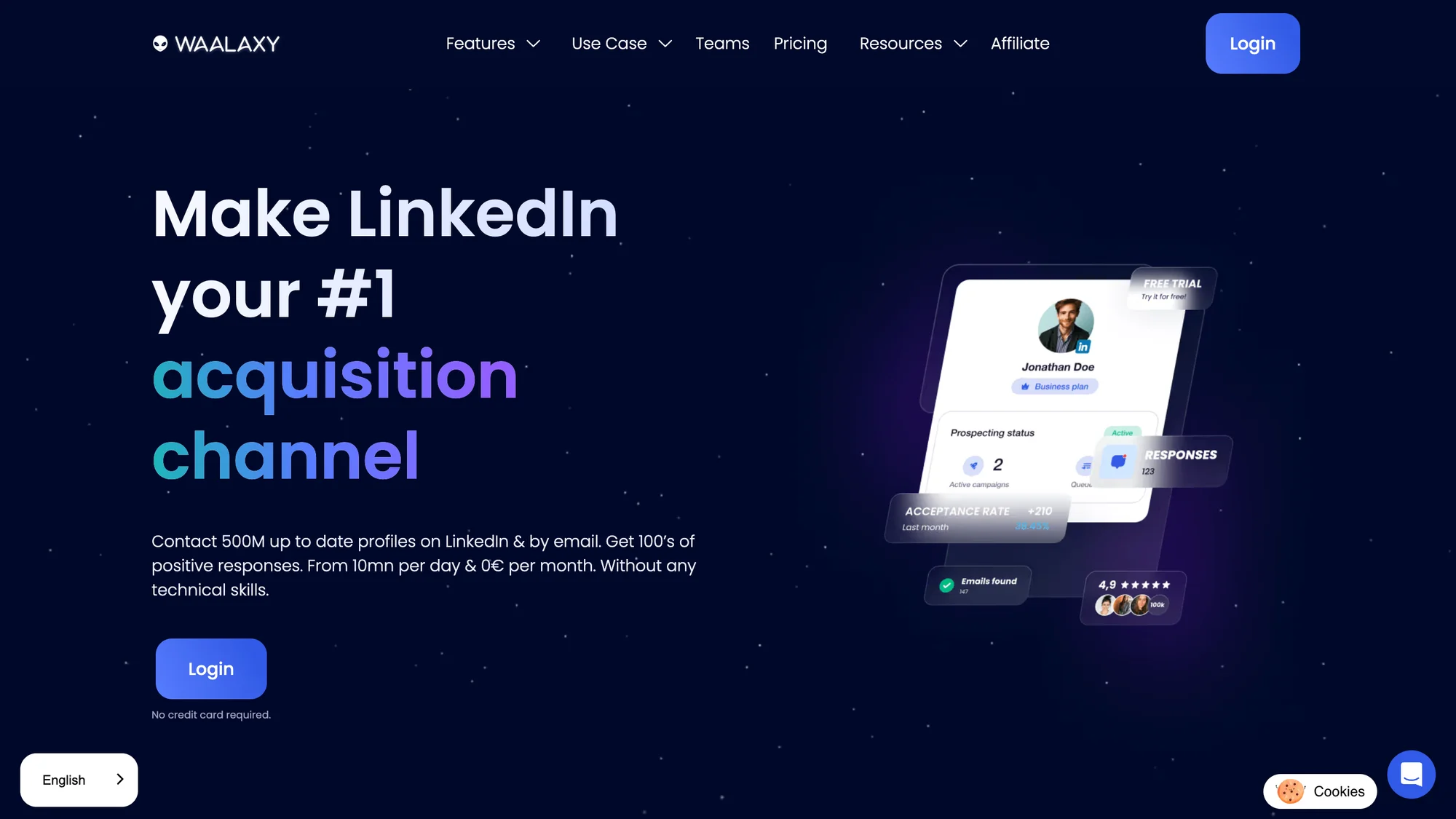 Waalaxy home LinkedIn prospecting