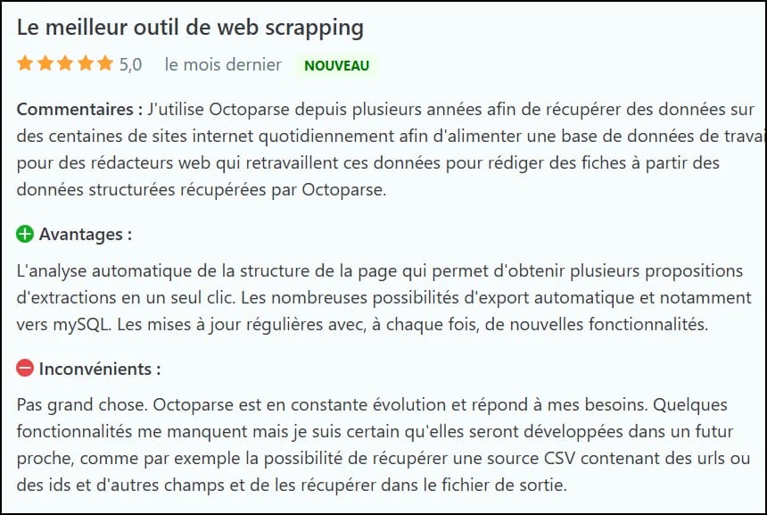 Octoparse avis clients