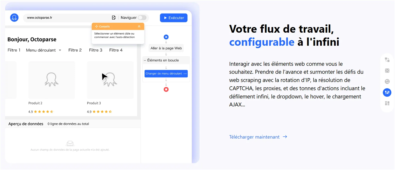 flux de travail automatisé octoparse