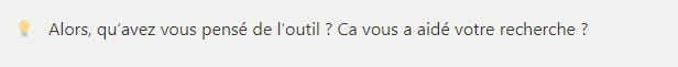Question sur utilité outil recherche