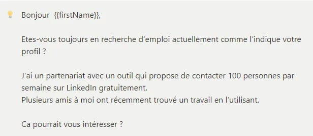 Message prospection LinkedIn Waalaxy