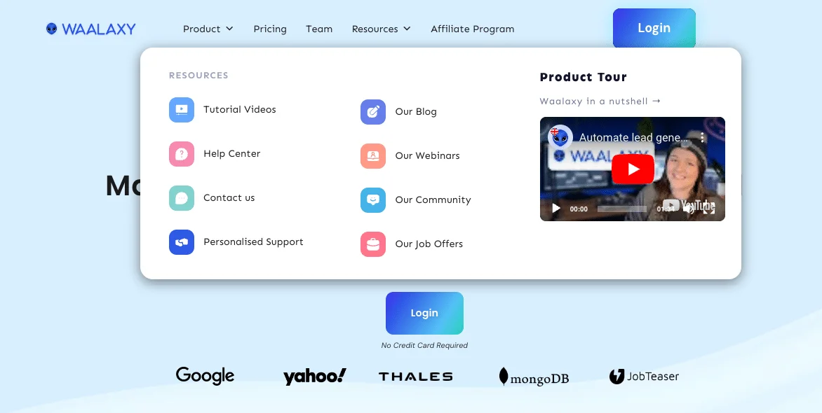 Waalaxy as an alternative to closelyhq: Waalaxy resources (11 languages available).