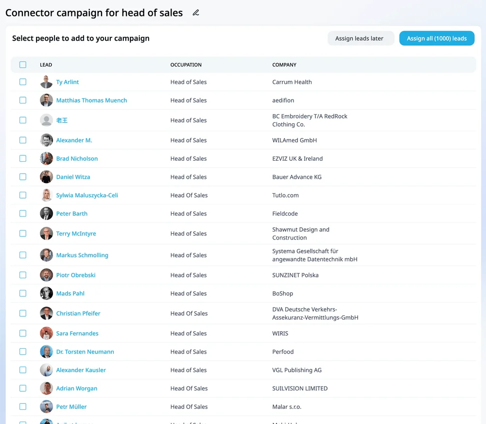 leads list Expandi