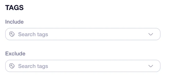include or exclude tags