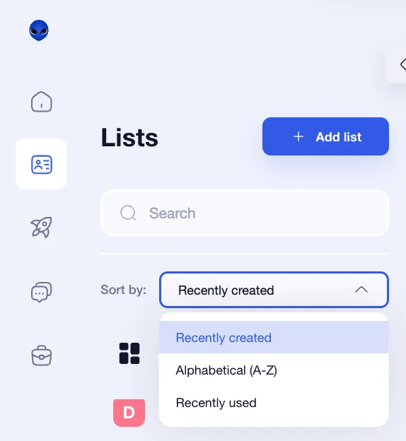 Reorganize lists