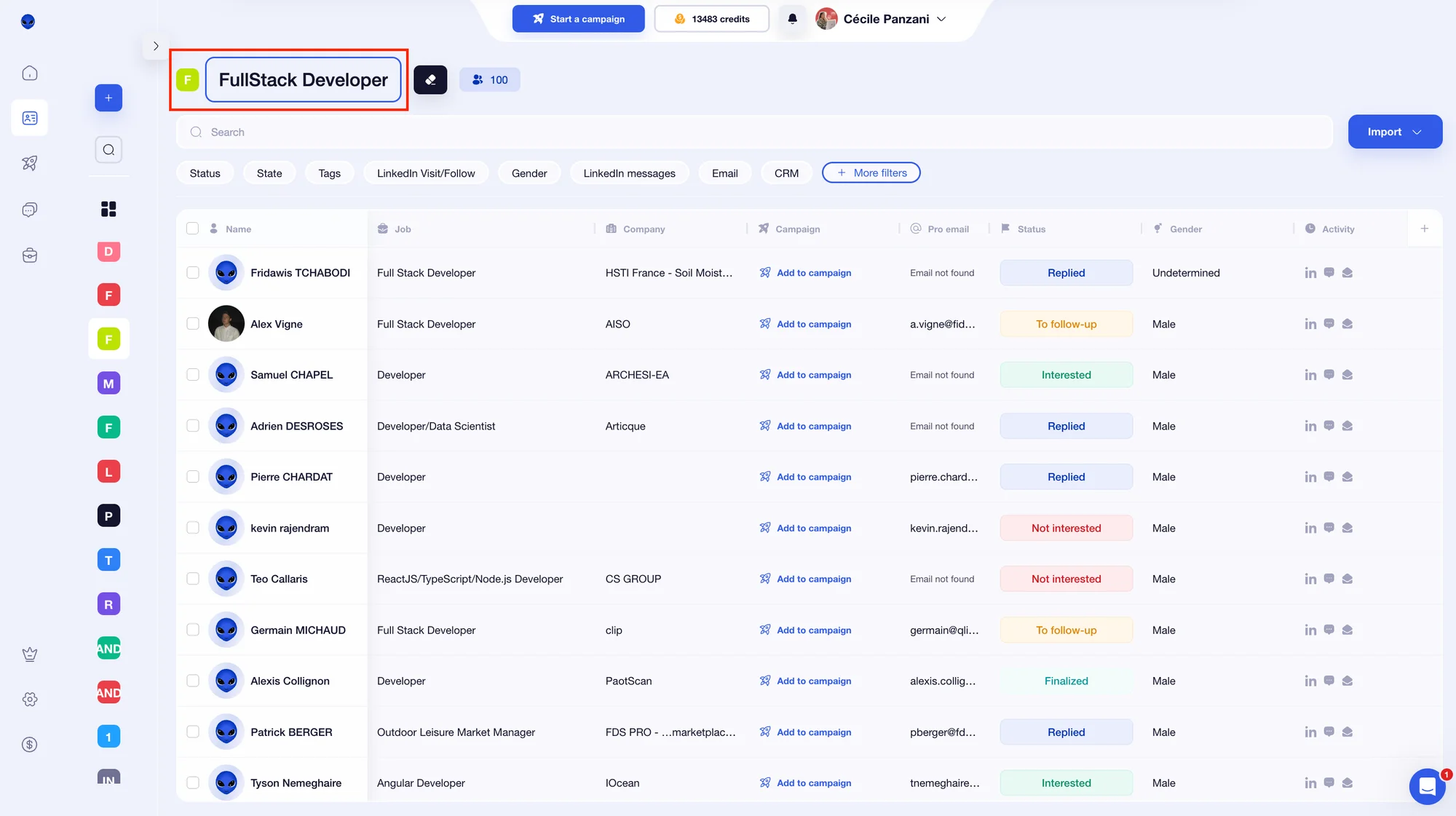 Rename a Waalaxy prospecting database