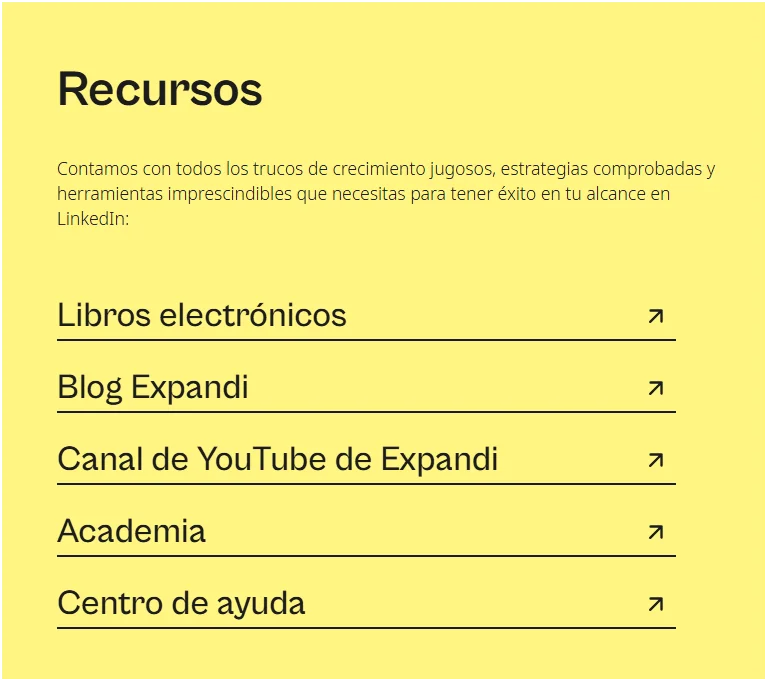 Recursos de apoyo de Expandi