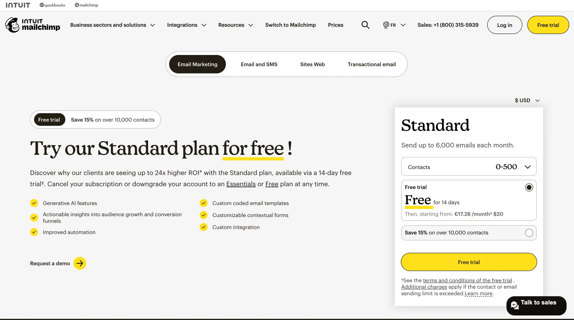 Mailchimp pricing