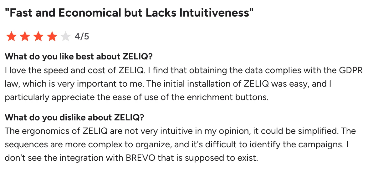 Zeliq customer reviews