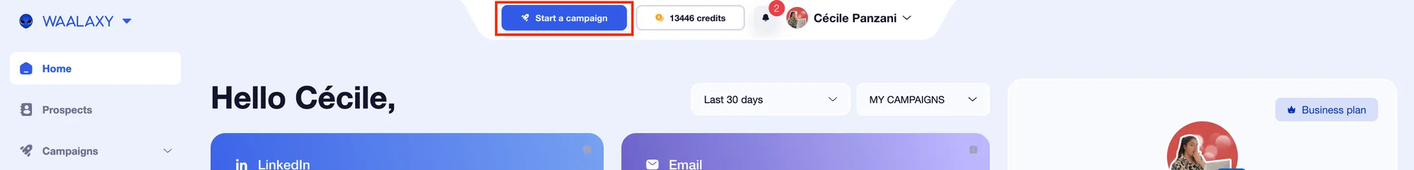Launch a Waalaxy campaign